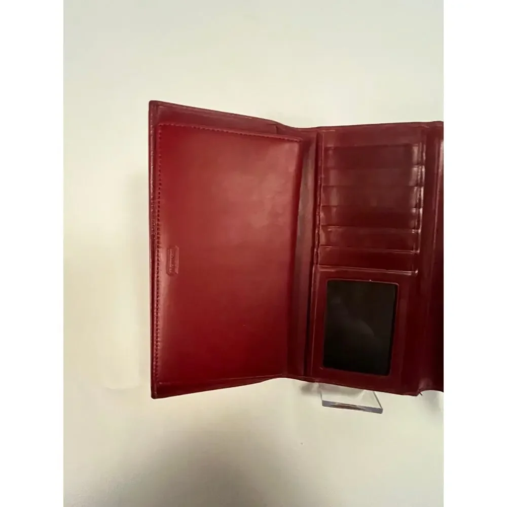 Vintage Y2K Coach Soho Wallet + Checkbook Red Leather & Jacquard